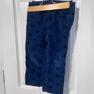 Baby Gap 2 years corduroy knit lined pants blue dark wash star embellishment